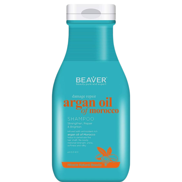 Beaver Argan Oil Shampoo 350ml, επανορθωτικο σαμπουαν για λεπτά ή ταλαιπωρημενα μαλλια με argan oil ελαιο αργκαν