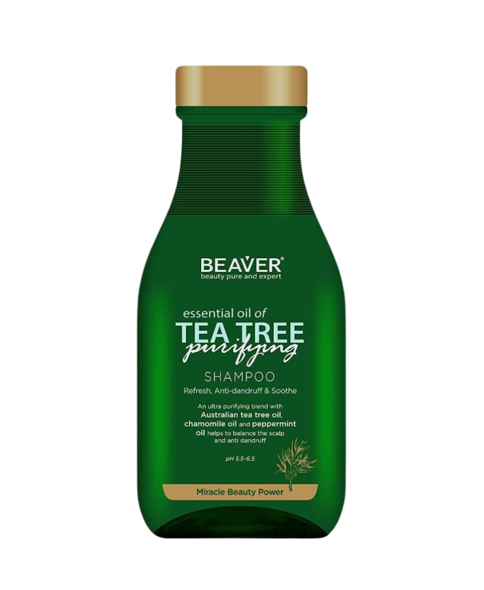 Beaver Tea Tree Oil Shampoo 350ml καταπραϋντικο σαμπουαν με έλαιο τεϊόδενδρου, έλαιο μέντας και εκχύλισμα χαμομηλιού