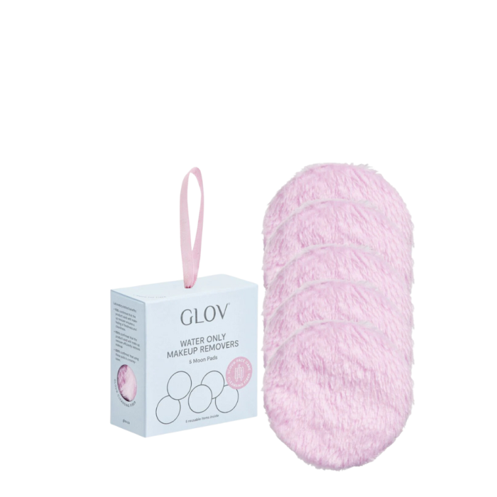 GLOV moon pads 5-pack, 5 επαναχρησιμοποιούμενα pads καθαρισμού από τις πατενταρισμένες fluffy μικροΐνες GLOV, δισκοι καθαρισμου σε ροζ χρώμα